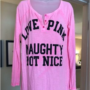 Pink brand sleeping shirt. Size medium